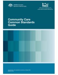 Community Care Common Standards Guide - Department of Health ...