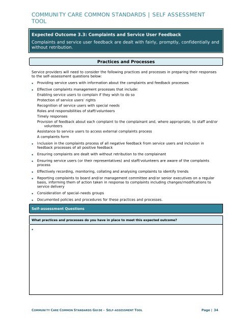 Community Care Common Standards Guide - Department of Health ...