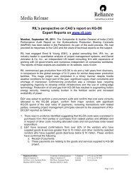 RIL's perspective on CAG's report on KG-D6 Expert Reports on www ...
