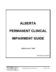 ALBERTA PERMANENT CLINICAL IMPAIRMENT GUIDE - Workers ...