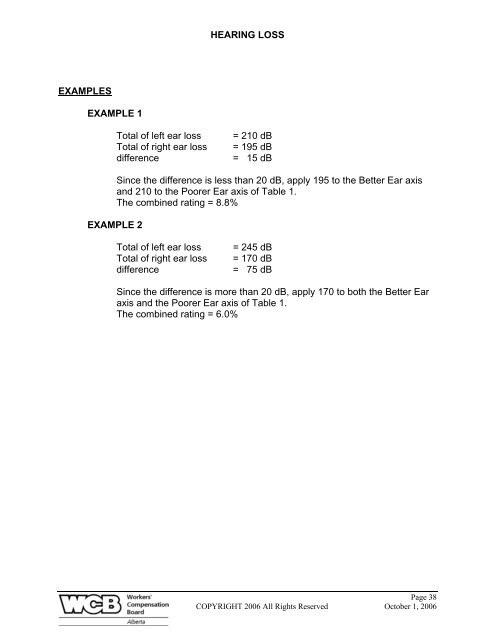 ALBERTA PERMANENT CLINICAL IMPAIRMENT GUIDE - Workers ...