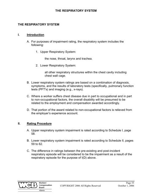 ALBERTA PERMANENT CLINICAL IMPAIRMENT GUIDE - Workers ...