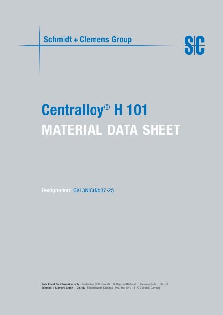 CentralloyÂ® H 101 - Schmidt+Clemens