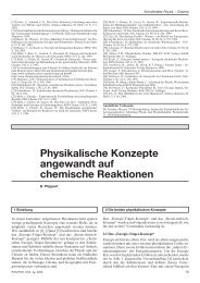 Physikalische Konzepte angewandt auf chemische Reaktionen