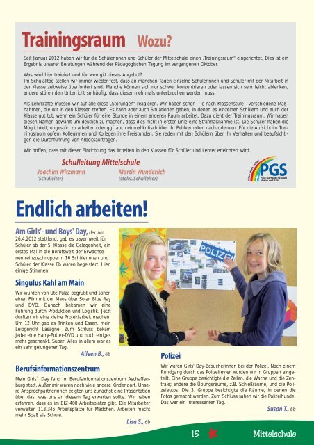 Schulzeitung Nr. 74 (07/2012) - Paul-Gerhardt-Schule Kahl