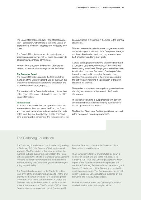 Corporate governance - Carlsberg Group