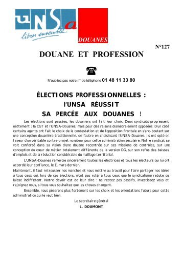 Douane et Profession nÂ°127 - UNSA Douanes