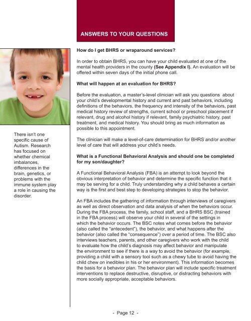 a handbook for parents of children with autism spectrum disorders