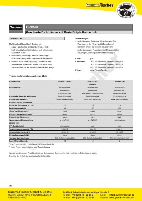 Klebstoffe und Dichtstoffe - Gummi-Fischer