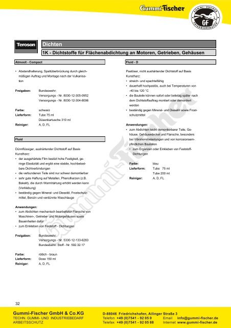 Klebstoffe und Dichtstoffe - Gummi-Fischer