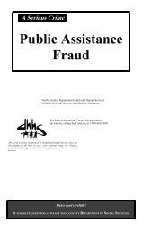 Public Assistance Fraud - NC DHHS Online Publications - Home