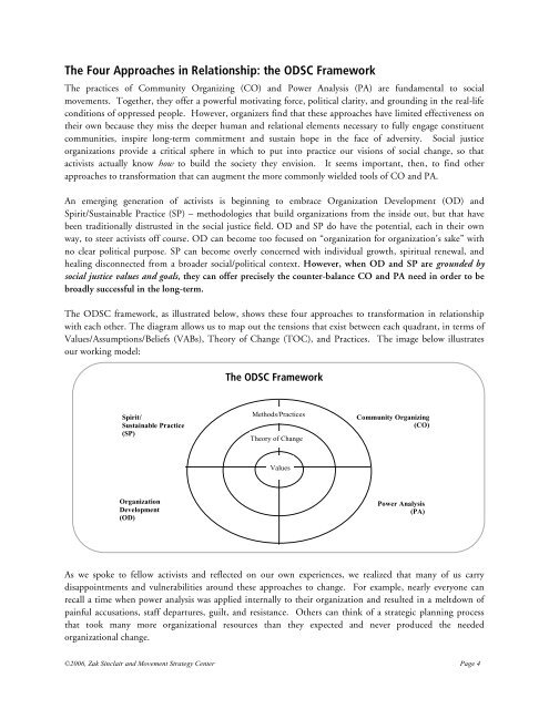 Organization Development for Social Change: - Movement Strategy ...