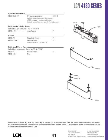 LCN 4130 SERIES - Kleine and Sons, Inc.