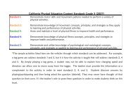 California Physical Education Content Standards Grade 6