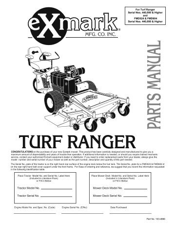 S/N 440000 & Higher Part # 103-4866 - Exmark