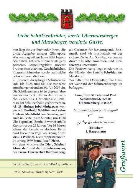 Schützenfe–t 2009 - St. Peter und Paul Schützenbruderschaft ...