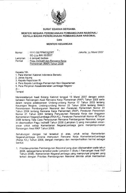 Nomor Lampiran Perihal SURAT EDARAN BERSAMA. MENTERI ...