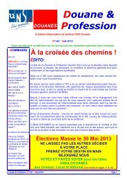 Douane & Profession NÂ°160 â Mai 2013 - UNSA Douanes