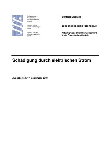 Schädigung durch elektrischen Strom - SGRM