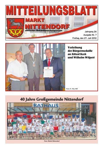 Verleihung der Bürgermedaille an Willi Wilpert und ... - Nittendorf