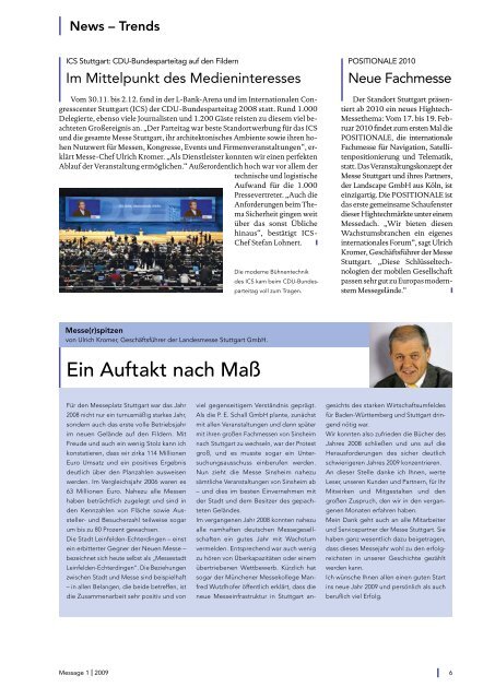 Message Ausgabe 1/2009 (PDF | 6 MB) - Messe Stuttgart