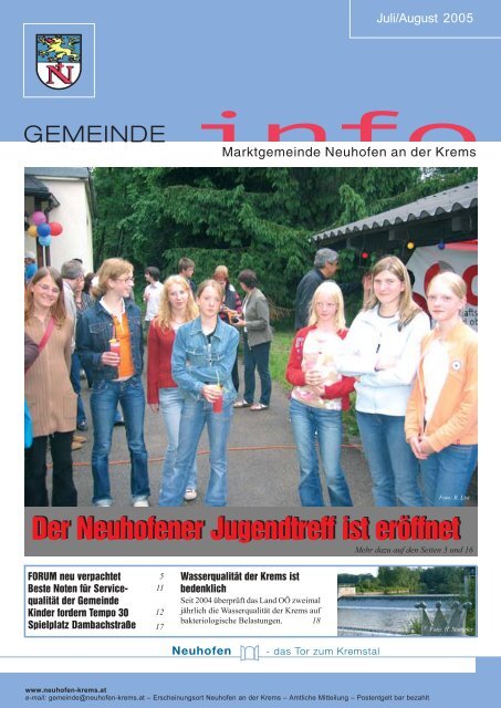 Gemeinde-info JULI/AUG 2005 (0 bytes) - Gemeinde Neuhofen