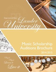 Lander Music Scholarship Application and ... - Lander University