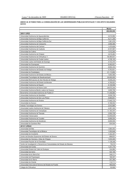 Presupuesto de Egresos de la Federación para el Ejercicio Fiscal ...