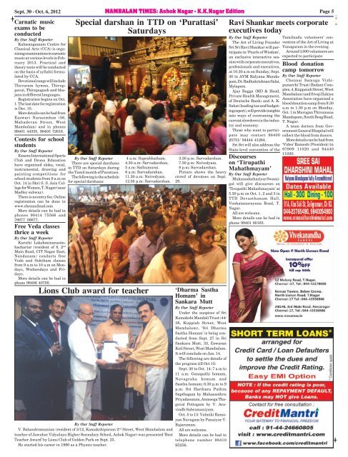 page 1 - MAMBALAM TIMES