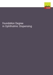 Foundation Degree in Ophthalmic Dispensing - ABDO College