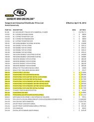 Sargent and Greenleaf Distributor Price List Effective April 18, 2012