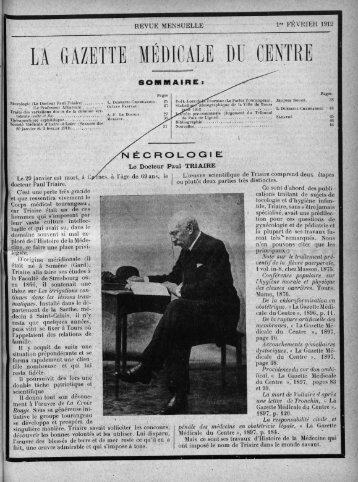 La Gazette mÃ©dicale du Centre