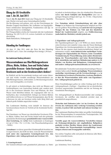Marktanzeiger vom 20. Mai 2011 - Buttenheim