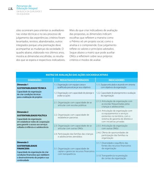 PERCURSOS DA EDUCAÃÃ£O INTEGRAL