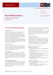 Wissensblatt #2.2 · Die Radfahrprüfung – Klassen 3 + 4