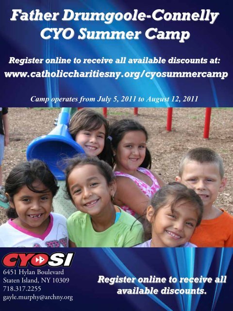 Father Drumgoole Connelly Cyo Summer Camp Catholic
