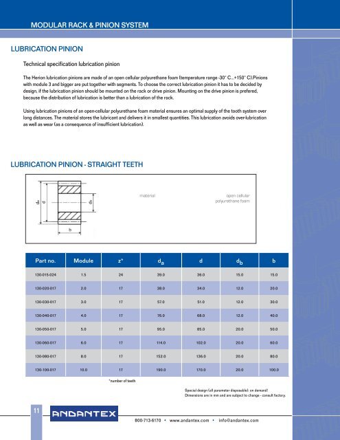 Automatic Lubrication System - Andantex USA Inc.