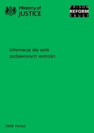 zwolnienie z zakÅadu karnego - Prison Reform Trust