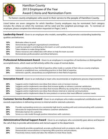 Hamilton County 2013 Employee of the Year Award Criteria and ...