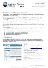 What can I do with my username and password - TAFE NSW ...