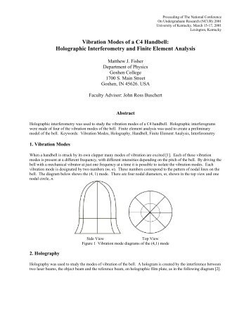 Vibration Modes of a C4 Handbell: Holographic Interferometry and ...