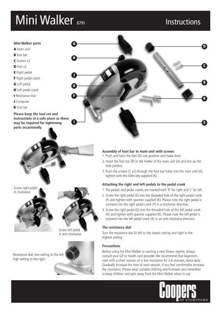 Download PDF instructions for Mini Walker - Coopers of Stortford