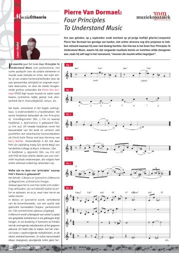 Pierre Van Dormael: Four Principles To Understand Music