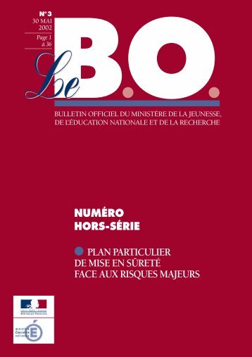 B.O. hors sÃ©rie nÂ°3 du 30 mai 2002