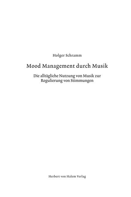 Mood Management durch Musik - Herbert von Halem Verlag