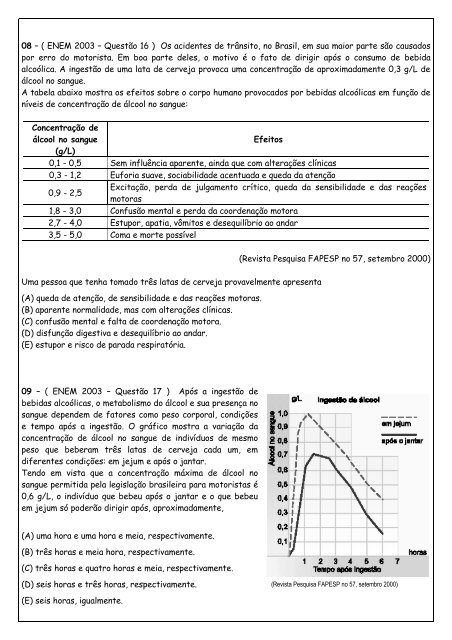 LISTA DE EXERCÃCIOS DE QUÃMICA