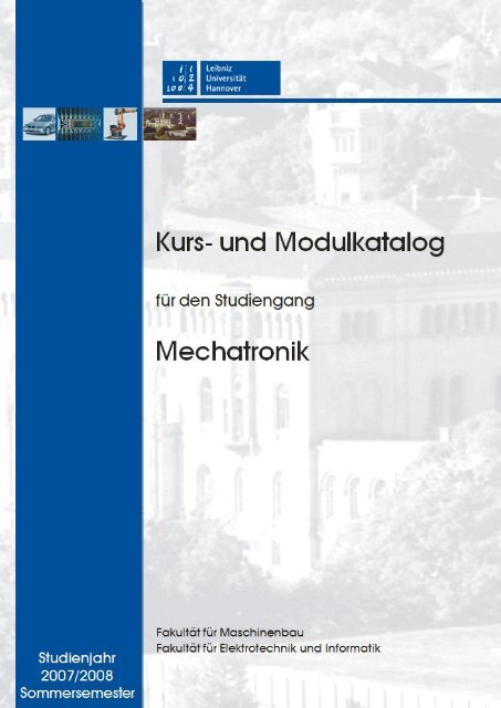 Kurs Und Modulkatalog Mechatronik Leibniz Universitat Hannover