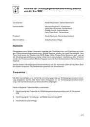 Titelblatt Protokoll OrtsbÃ¼rger-GV - Bellikon