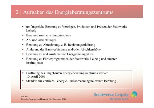 Vortrag: "Energie-Beratung im Haushalt" - IE Leipzig