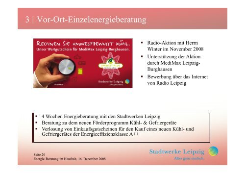 Vortrag: "Energie-Beratung im Haushalt" - IE Leipzig